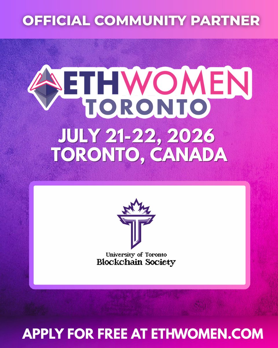 uoft_blockchain's tweet photo. An Official Community Partner of @Futurist_conf on July 21-22, 2026 in Toronto! 🌟 Join us at Canada’s longest-running Web3 event, to explore the future of Web3, AI, DeFi, and more!

Get 25% off with code: UOFTBLOCK25
https://t.co/07wD3tdf1b 🎟️
See you in the future! 🔮 https://t.co/ycB0Ud0Q2B
