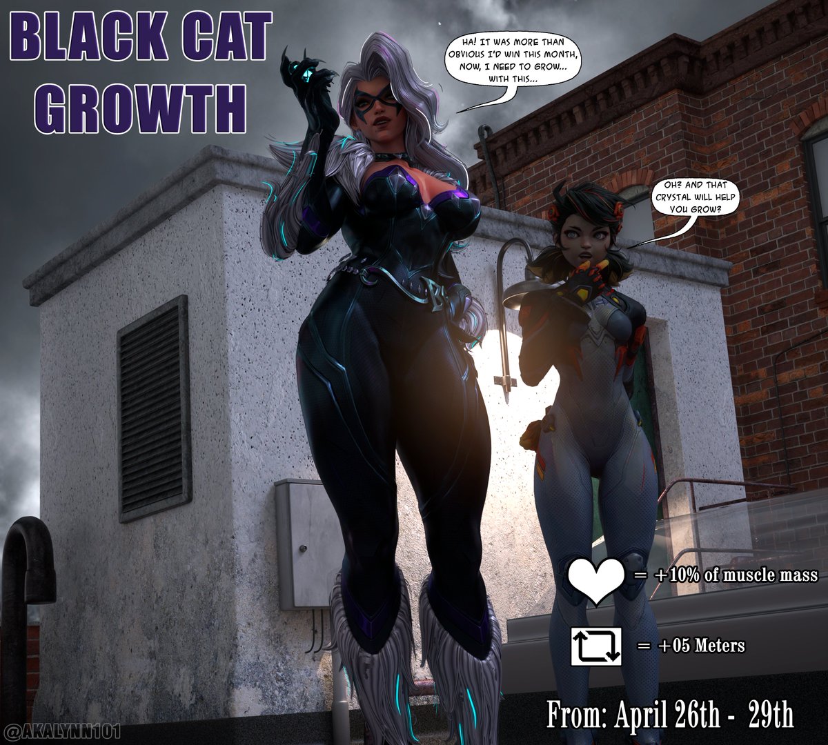AKALYNN101's tweet photo. 🐈‍⬛Black Cat Growth Drive begins!🐈‍⬛

❤️Likes = Muscle Growth

🔁Retweets = Height Increase

Let’s see how far she grows this time!!!

(Patreon gets exclusive angles &amp; early access)

#3d #MarvelRivals #BlackCat #growth #musclegrowth #giantess #roids #bulk #fmg #fbb #muscle #goddess https://t.co/gW8nHjwvfR