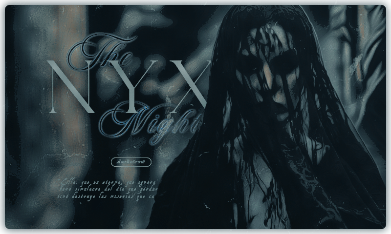 ⠀
⠀⠀⠀⠀⠀⠀⠀⠀   𝙽𝚈𝚇⠀:⠀𝃛 𝖙𝖍𝖊 ‍ 𝓝ꮻꮯꭲꮜꭱɴꭺꮮ ‍ ࣶ‍ 
⠀⠀⠀⠀⠀⠀ ⠀   𝓈ubduer  of  𝓰ods  and  𝓶en

⠀“ Es de noche que se percibe mejor el estruendo
⠀⠀ del corazón, el repiqueteo de la  ansiedad, el
⠀murmullo del imposible y el silencio del mundo. ”⁣⁣
⠀