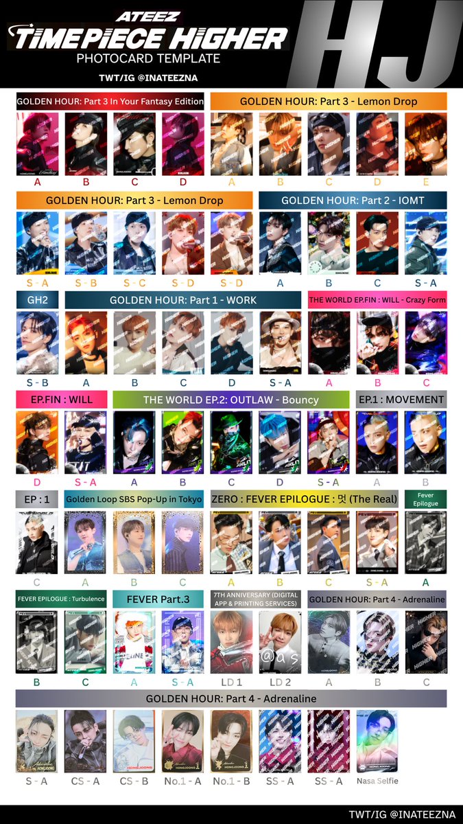 ATEEZ HIGHER TIMEPIECE PC PHOTOCARD Member Ver. (see replies