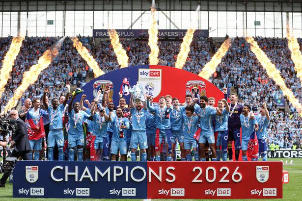 ThisIsMercia's tweet photo. 4️⃣5️⃣ Games
9️⃣2️⃣ Points
9️⃣3️⃣ Goals
4️⃣8️⃣ Goal Difference
⬆️ Promoted to Premier League
🏆 Champions too.
🪂 Parachute Funding? Not required.
1️⃣ Game left

The Championship is, in my opinion, the most testing league in the world. 46 games. 46 tests. City have passed those tests better than anyone else, without a penny of parachute money.

That’s why they’re Champions of the Championship. 🏆

While the teams below City fight it out for automatic promotion and play-off places next week, the #SkyBlues can attempt to finish a glorious season with 95 points, and maybe a few more goals too.

The final test? Watford at Vicarage Road. Reports suggest next week’s game could be the last for manager Ed Still, who has won only 3 of his 14 games since being appointed.

One more game. One more chance to underline just how good this City side has been.

And boy, they've been good. 🤩

#CCFC #PUSB #SkyBlues