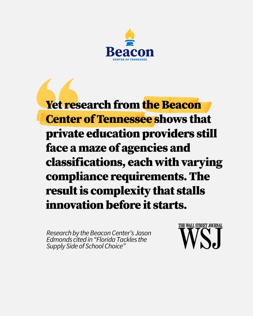 BeaconTN's tweet photo. NEW: Research by the Beacon Center's Director of Policy, Jason Edmonds, was cited in the Wall Street Journal!

👉Read the full WSJ piece: https://t.co/ECuOKqjy01
@JasonEdmondsTN https://t.co/mZEoeQ5lU6