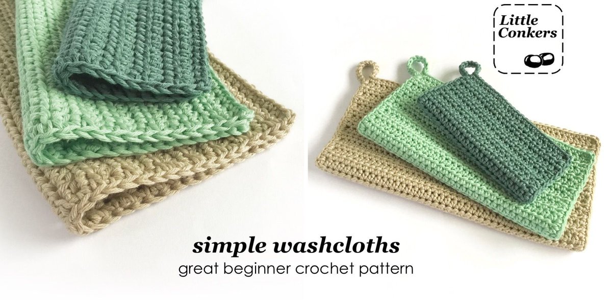 LittleConkers's tweet image. If you're starting out in #crochet, these washcloths are a great project: ravelry.com/patterns/libra… 
#LittleConkers #CrochetPattern