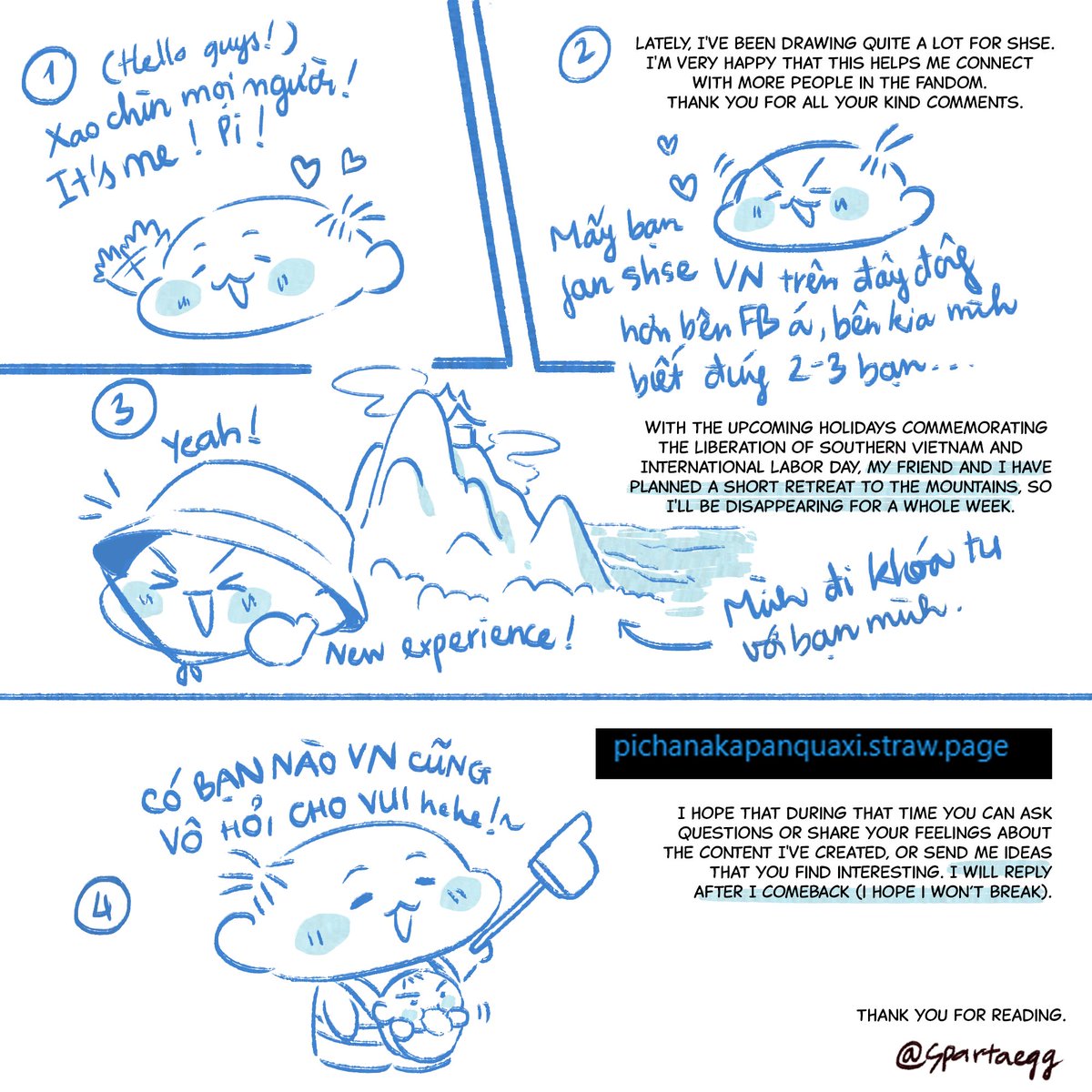 This will be the last update for this week (even though it's only Monday). I'm going on a long vacation, so I won't be drawing anything until I get home. I'll leave my strawpage here pichanakapanquaxi.straw.page 👀