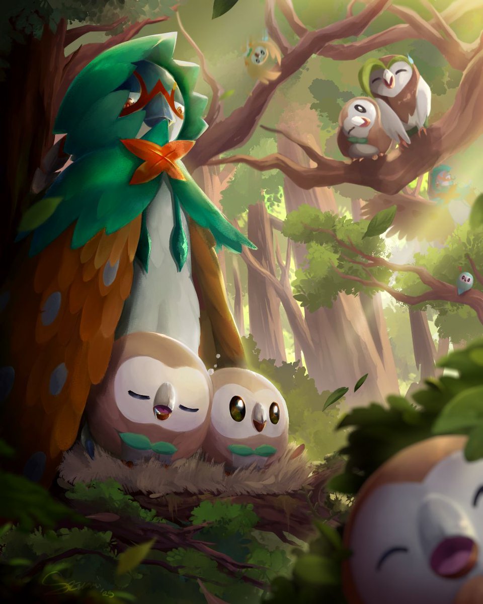 Saza さざなみ - Eating Rowlet tweet media