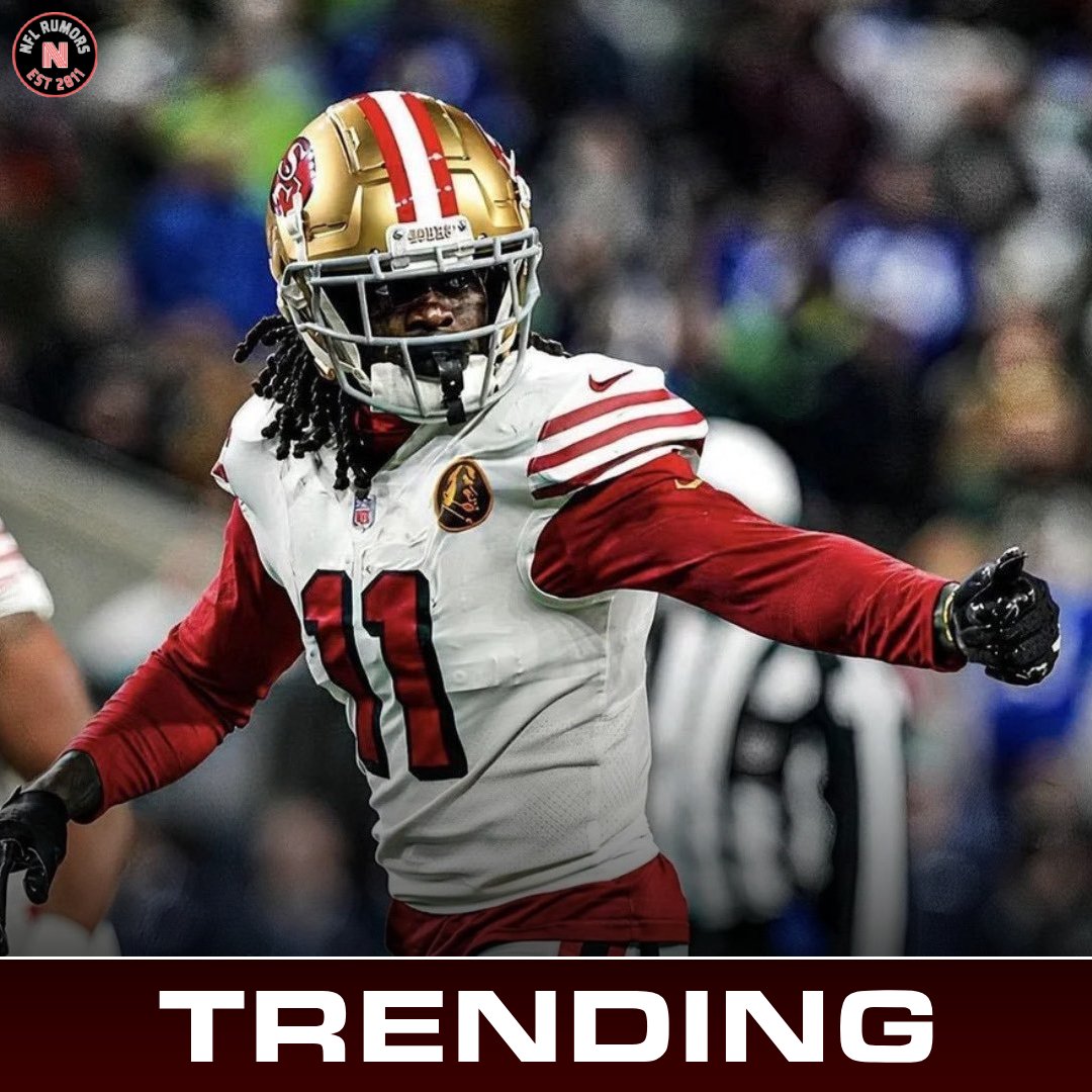 nflrums's tweet image. 🚨#49ers GM John Lynch on the future of WR Brandon Aiyuk now that the draft is over:  

“No new update. We’re available. Give us a call.”

The #Niners have been accused of holding Aiyuk hostage from getting moved to another team.

The #Commanders continue be the team to watch