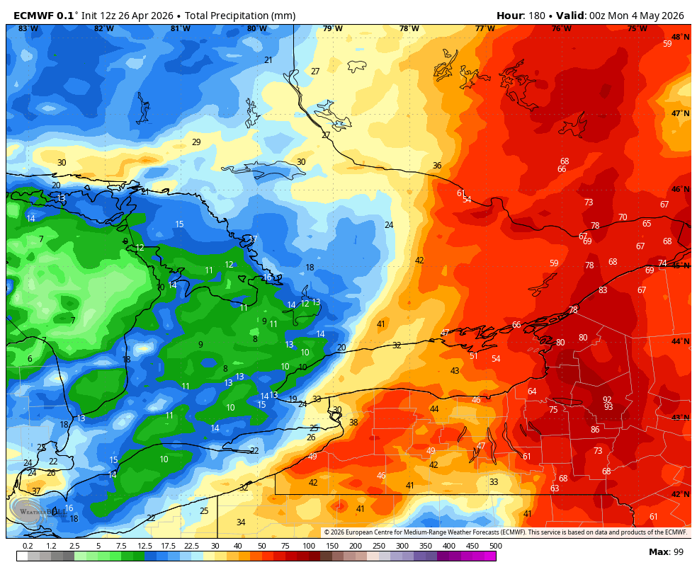 WxOntario1's tweet image. A look at the week ahead 👇

Warm start, cold finish

Mon and Tues will feature temps in the upper teens/ near 20C

Cold front moves through Wed, setting the stage for a chilly rest of the week with highs in the single digits, lows near the freezing mark

Unsettled week for most,