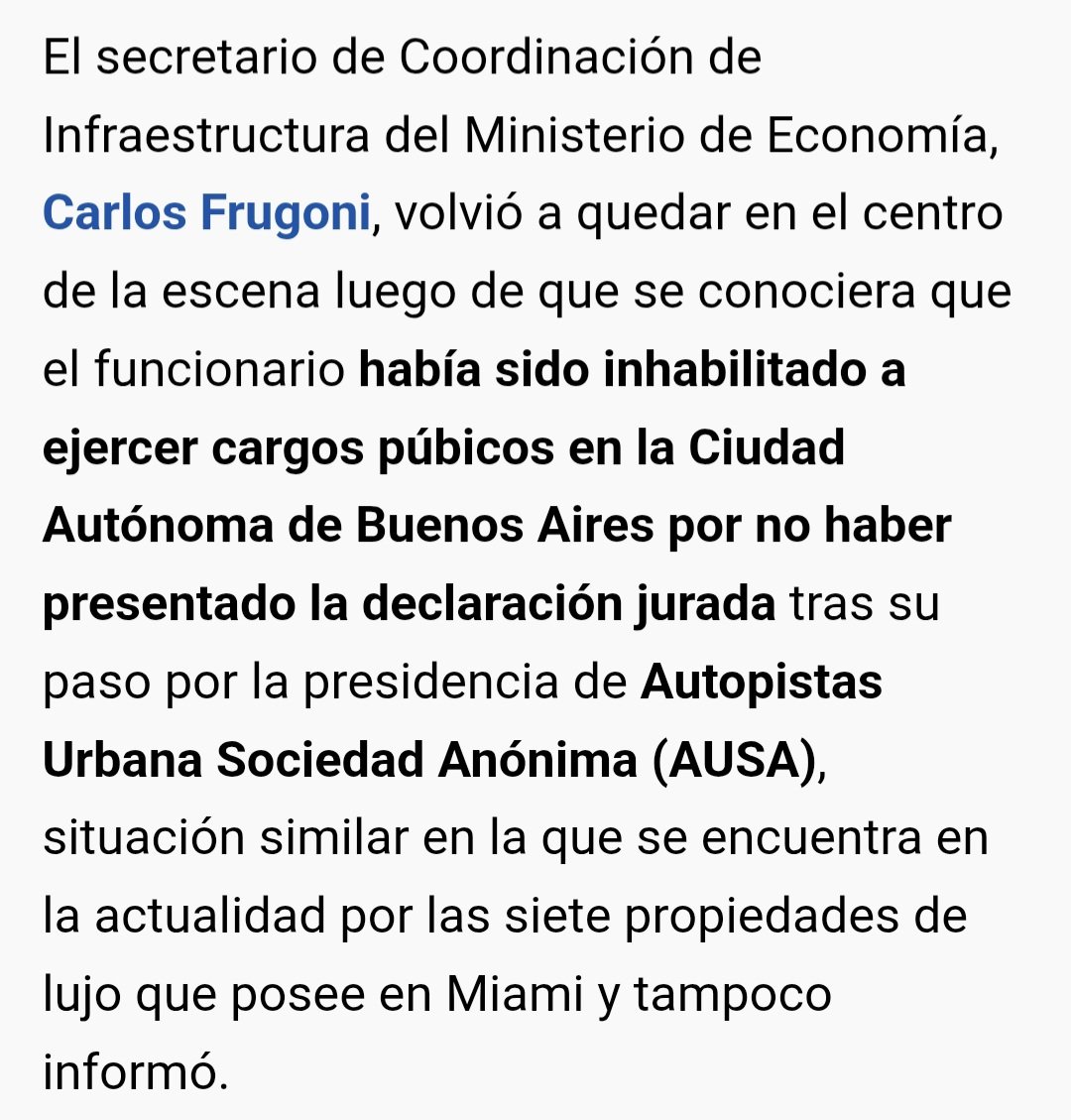 <a href="/manujove/">Manu Jove</a> <a href="/ignacioortelli/">Ignacio Ortelli</a> Manu. El escándalo es mayor porque ese funcionario fue eyectado por el gobierno de Jorge Macri de AUSA en marzo 2025 y queda inhabilitado para ejercer cargos en la Ciudad
Luego Nación en 2026 lo recluta para ejercer la Coordinación de Infraestructura.
Nación lo acepta con ese