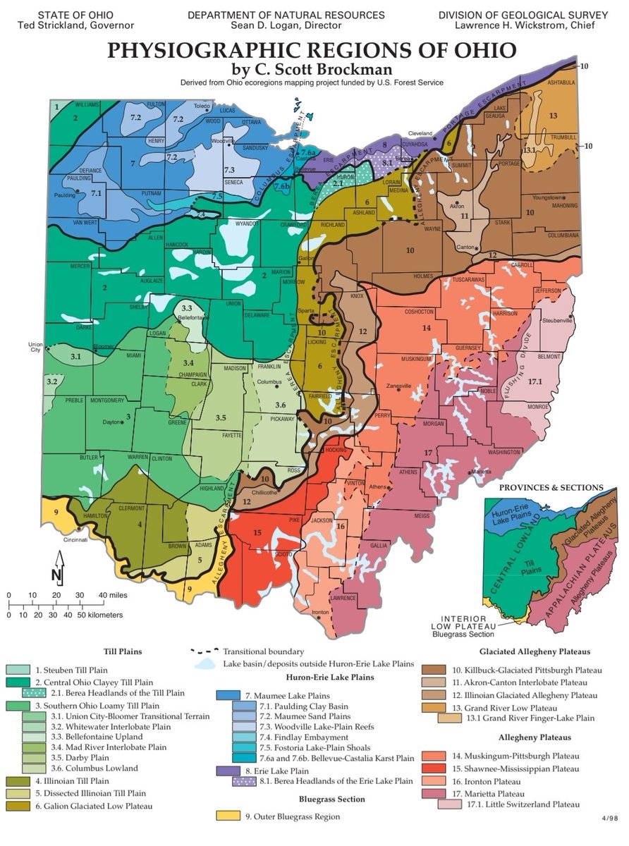 I am from the Gallion Glaciated Low Plateau region of the Till Plains, but now I live in the Columbus Lowland. My heart is in the Shawnee-Mississippian Plateau though.
