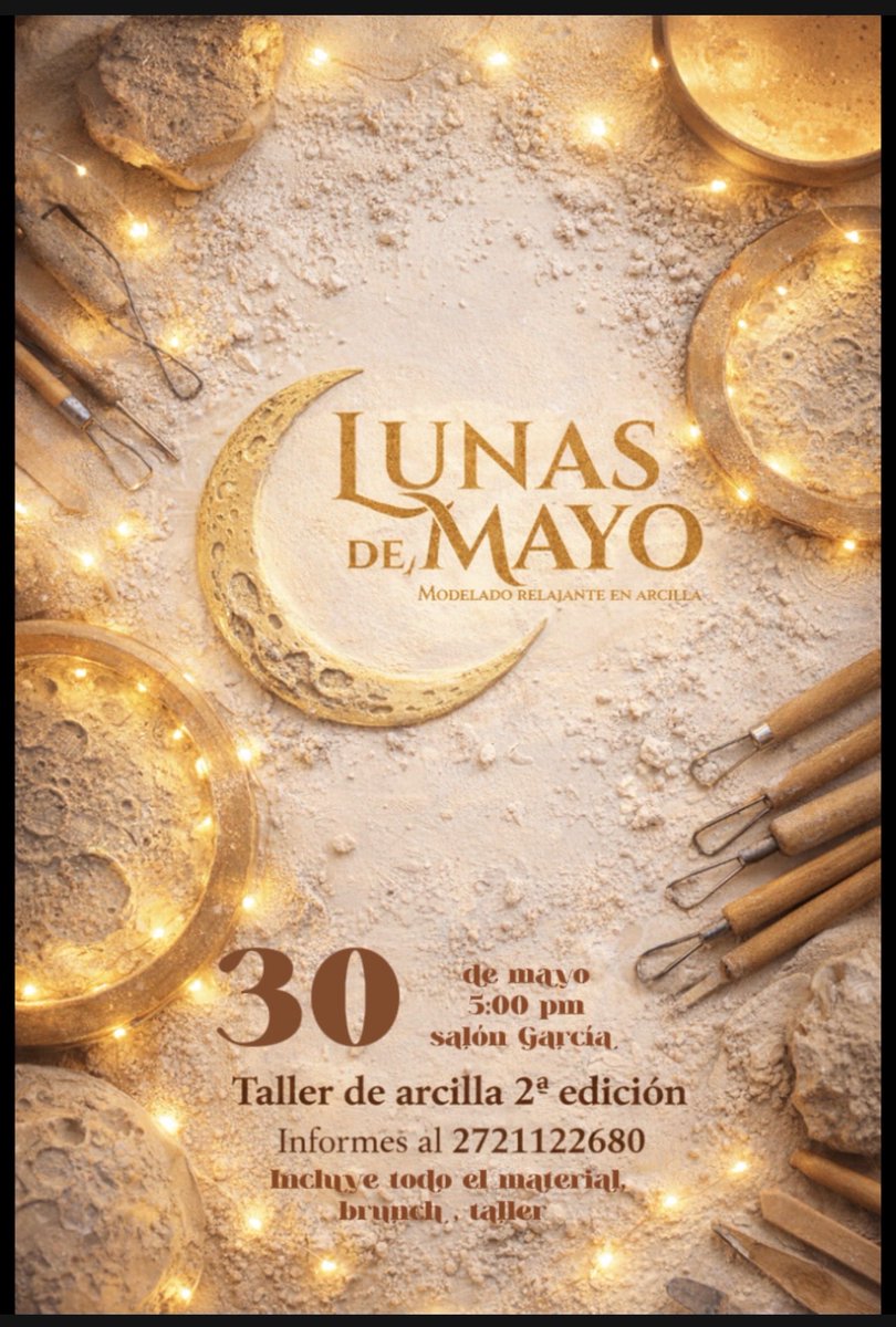 packotakitow1's tweet image. 30 de mayo, 5:00 pm en el salón García. Tenemos nueva edición de lunas de abril ahora lunas de mayo, aparta tu lugar y vive una experiencia reconfortante y llena de creatividad.  #lunas de mayo informes al 2721122680 cupo limitado  #lunasdearcla #tallerdearcilla #tallerenorizaba