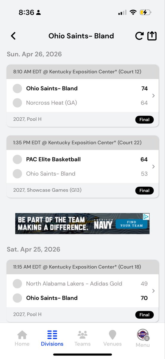 OhioSaints2027's tweet image. 3-1 on the weekend &amp;amp; #1 in our pool against good competition. Great tune up for next week in Ft. Wayne, Indiana at the Bill Hensly Run N’ Slam. Schedule out 🔜!
@Ohio_Basketball @Elite40boys @ny2lasports #March⚜️