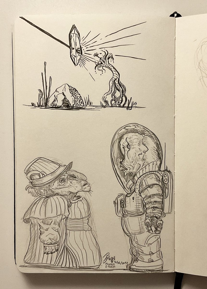PhoenixEJames's tweet photo. Sacred Crystal and Meeting Aliens doodles
#art #creature #charcterdesign https://t.co/ZJOA3BbBtm