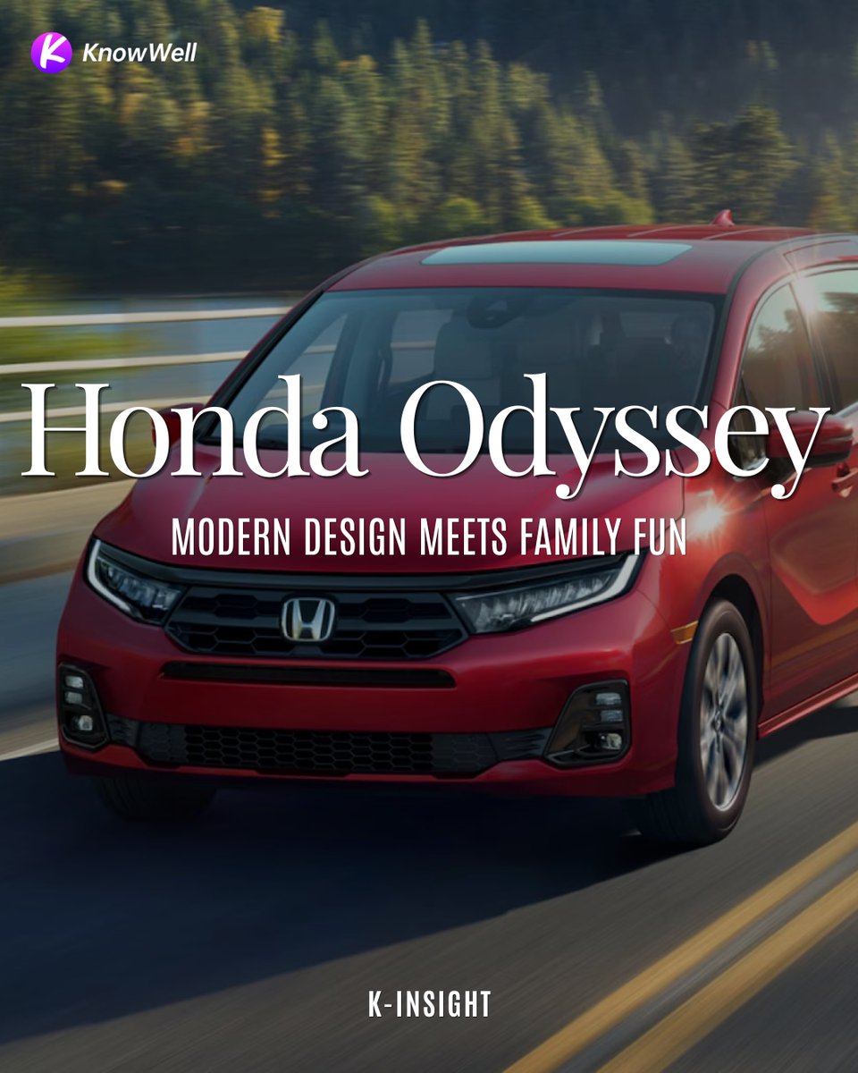knowwellinsight's tweet photo. Honda Odyssey redefines the family vehicle. With a confident 280 hp V6, versatile Magic Slide seating, and the reassuring Honda Sensing suite, it masters every role—from a serene lounge to capable hauler in moments.@Honda 

Read More: https://t.co/Uvrv0OZV3t

#kinsight #knowwell https://t.co/XiXOiFVkDs