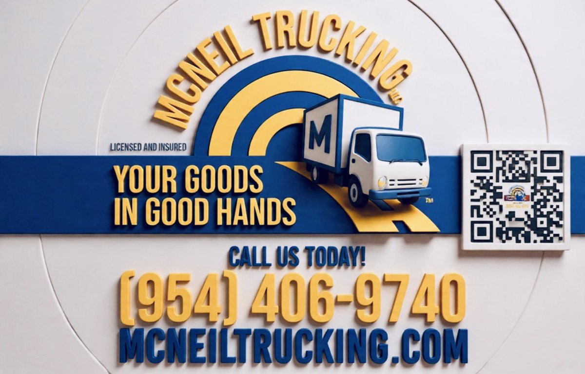 gmacmusic1975's tweet image. Experience stress-free moving with McNeil Trucking! Our team delivers peace of mind with:- Excellent Customer Service- Integrity- Reliability- ProfessionalismWe're licensed, insured, and ready to help. Call us today at 954-406-9740!#McNeilTrucking #MovingExperts #DeliverySolution