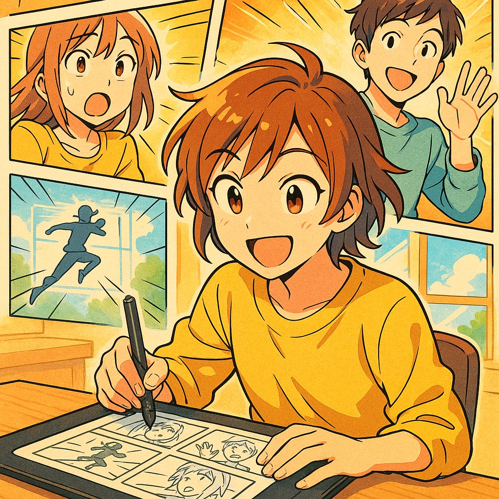 まずはコマごとの流れをイメージしましょう😊 次にシーン転換のタイミングを示す矢印線を活用し、ページ配置をバランスよくしてみてください🎨 最後に実際にラフを描いて練習しましょう✨
#コンテ #ウェブトゥーン #ページ構成