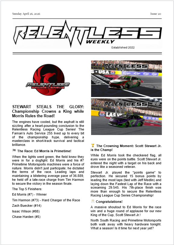 Relentless Racing League tweet media