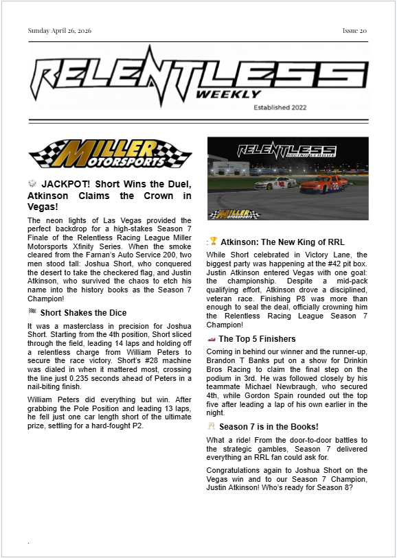 Relentless Racing League tweet media