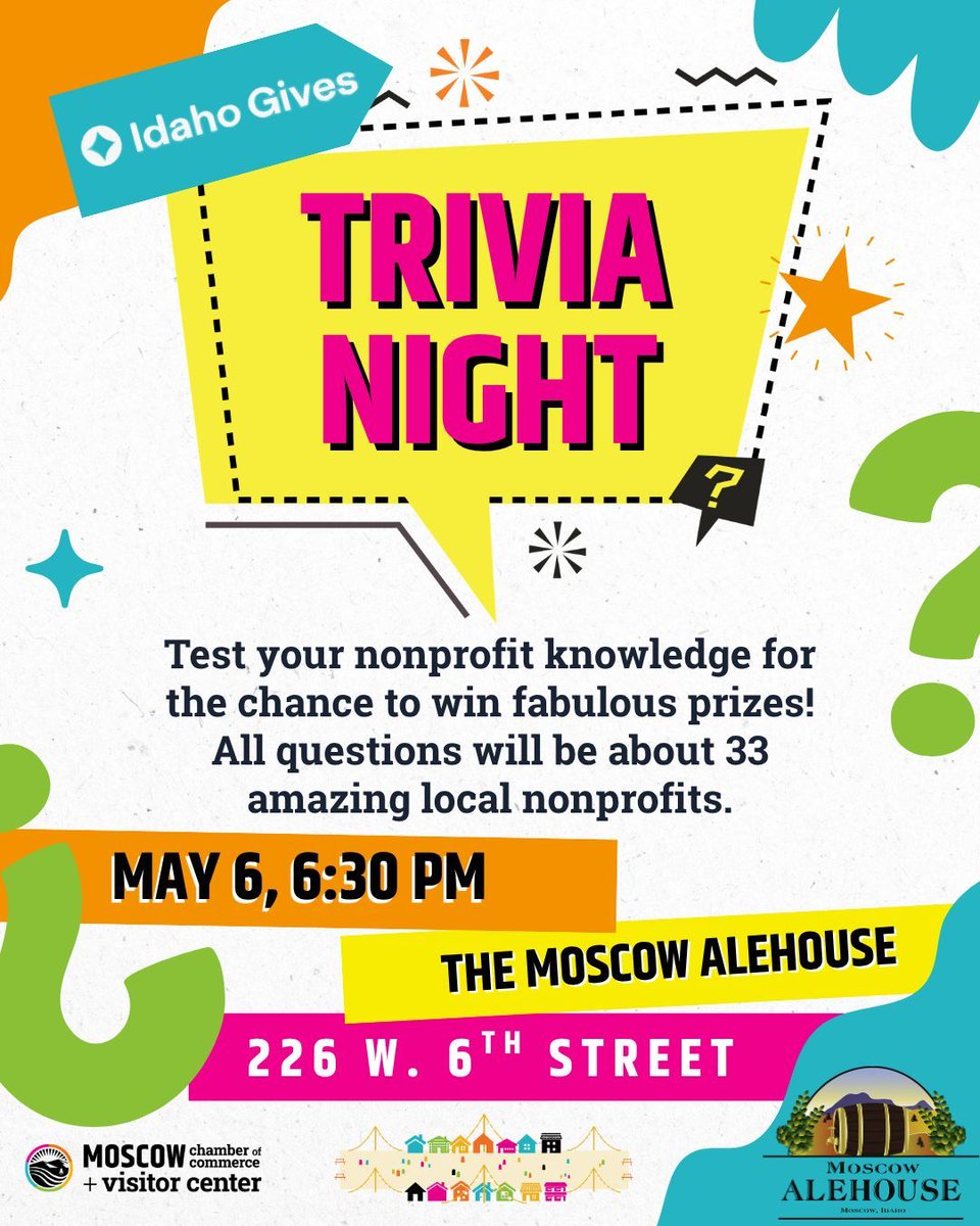 terrafound's tweet photo. Trivia Night at the Moscow Alehouse — and TIFO is in it! 🧠🍺 Test your knowledge of 33 Palouse nonprofits for the chance to win prizes at 6:30 PM on Wednesday, May 6. Grab your team, head to the Alehouse, and see how well you know the organizations making a difference locally. https://t.co/HJh6Fd3GqZ