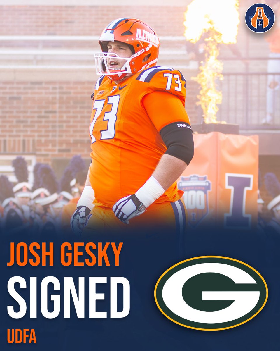 Champaign_Room's tweet photo. Former #Illini Josh Gesky signed by Green Bay Packers 📝 

MORE: https://t.co/CbmQujdSn8 https://t.co/Ft3oKYTnjf