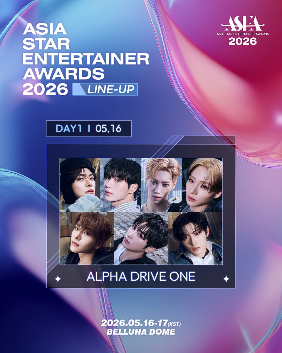 ASEA 2026 라인업 공개!🌟

𝟖𝐭𝐡 𝐀𝐑𝐓𝐈𝐒𝐓 𝐋𝐈𝐍𝐄 𝐔𝐏🎵
알파드라이브원

🏆𝐀𝐒𝐄𝐀 𝟐𝟎𝟐𝟔🏆
📅 2026.05.16(토) - 17(일)
📍 BELLUNA DOME

💌파이널 투표 진행 중 (~5/17)
🔗asea.kr/how-to-vote
🗳️#뮤빗 #Mubeat #마이원픽 #my1pick #포도알 #PODOAL

#ASEA #ASEA2026