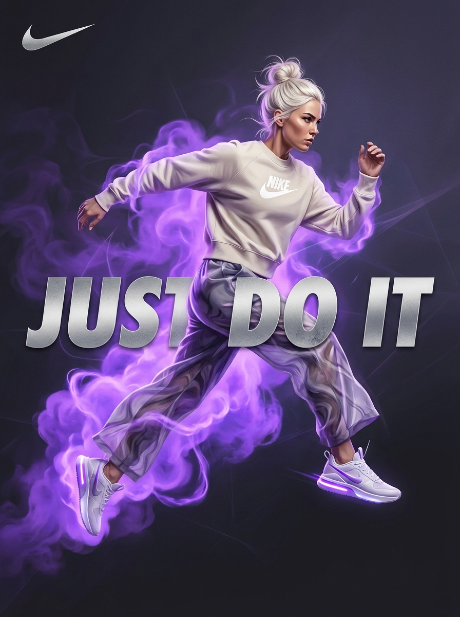 Surreal Violet Sports Ad Poster