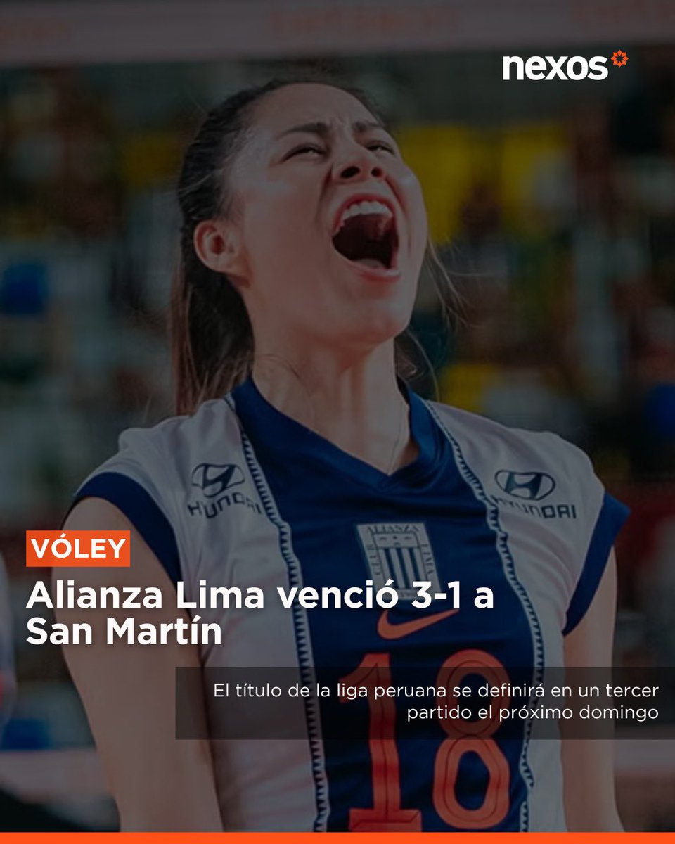 nexosulima's tweet image. #Vóley | Alianza Lima venció a la Universidad San Martín por 3-1 (25-15, 18-25, 25-18, 27-25) en la final de la liga peruana y forzó a un partido adicional para definir al cuadro ganador del torneo. El partido se jugará el próximo domingo 3 de mayo.
