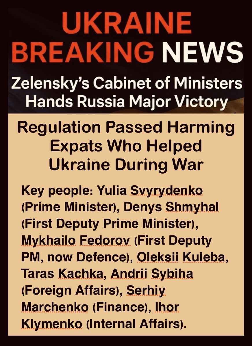 KangFuCola's tweet image. 2/ #Zelenskyy’s team is now forcing VETTED expats from @NATO states to renew work/residence permits!
Likely reasons:
(1) aiding #Russia
(2) lines pockets of officials
(3) incompetence
It piles fresh burdens on top of cascading problems; impedes future support @SecGenNATO #Ukraine