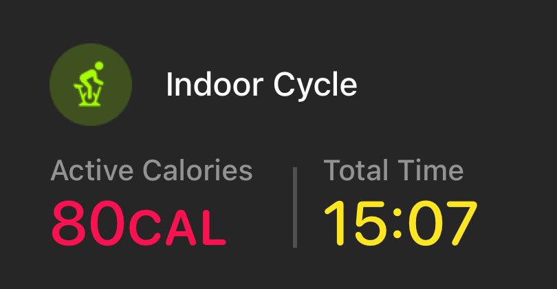 Danual_Gordon's tweet image. I cycled indoors for 15:07min with the Workout app on my Apple Watch. #WeightsDay #Weightlifting #Fitness #Gym #GymLife #BodyBuilding #Lift #BeastMode #CloseYourRings #Grind #NoExcuses #PlayToWin #WorldGymAustralia #AppleWatch #wgcoffsharbour