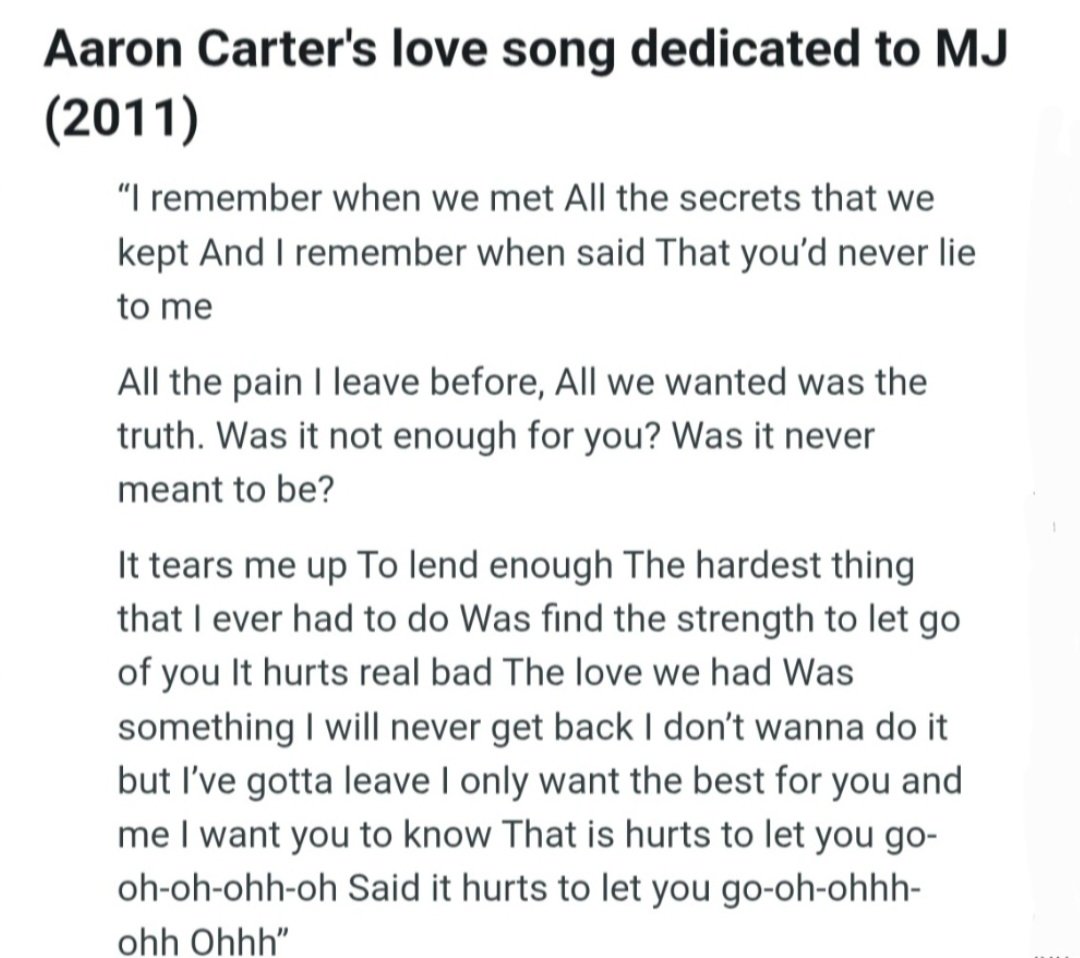 Bdonna456290's tweet image. Aaron Carter tribute song (love song) to Michael Jackson 
#aaroncarter #michaeljackson #lyrics