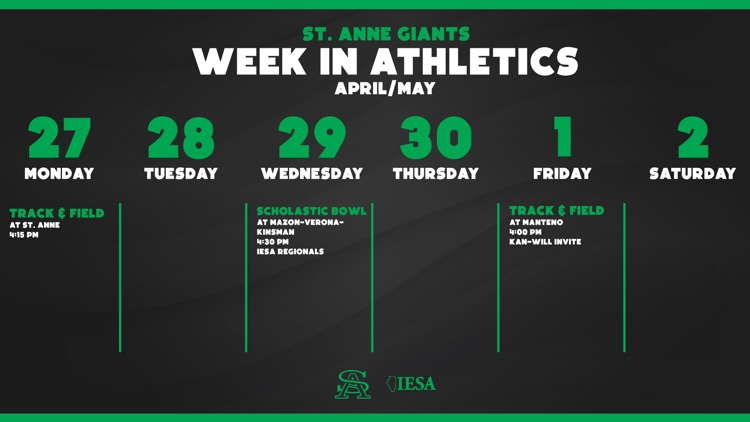 TheSAGSway's tweet photo. Your Giants week in athletics for 4/27-5/2!

#GoGiants https://t.co/mWOQ7mwQis