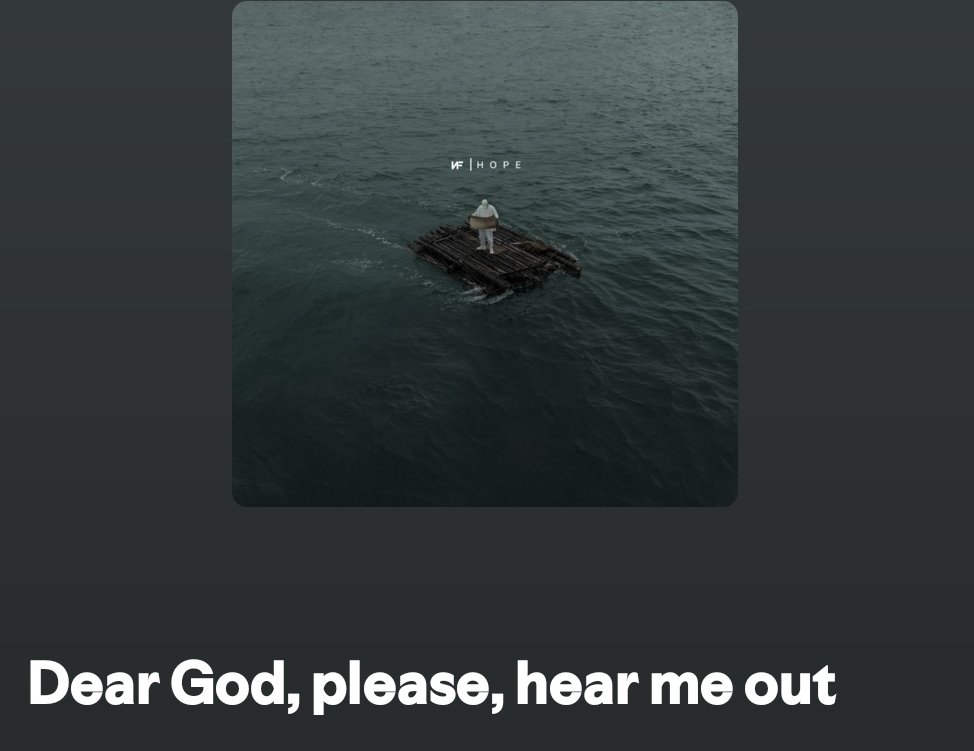 Jamesb999999's tweet image. @nfrealmusic thanks for expressing the at times ambivalence of our #walk with the #Lord #Blessings #WearingTwo
open.spotify.com/track/3ZEno9fO…