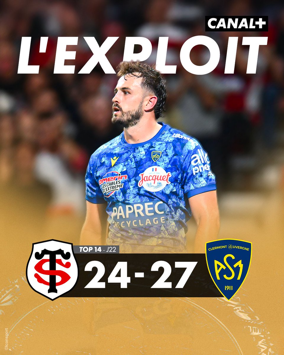 LE COUP PARFAIT 🤯

Clermont s’impose sur la pelouse de Toulouse et relance totalement la course à la qualification pour les phases finales. Les hommes de Christophe Urios grimpent désormais à la 5ème place 🔥

#STASM