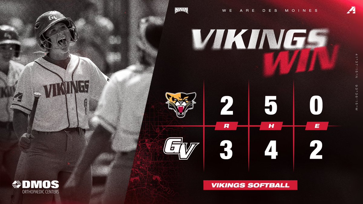 VikingAthletics's tweet photo. 🥎| FINAL | That 2-0 feeling‼️🧹 See you in post season!

GVU 3 - SXU 2

#WEAREDSM | #TheRightWayToPlay https://t.co/xtbAgAmpqz