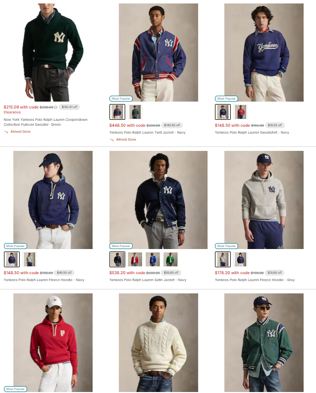 Ad: Up To 40% Off w/code: SPRING Polo Ralph Lauren x MLB Apparel