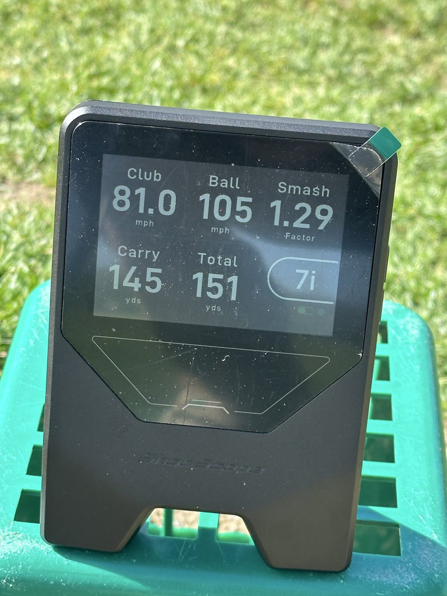 CaddieLive's tweet photo. I’ve been loving my @shotscope LM1, it’s totally enhanced my practice. I wonder what’s wrong with me though, as no matter how well I hit it, I can’t get my 7 iron to go 190 like the rest of the social media golferrati  🤷‍♂️ #tradditionallofts https://t.co/dovlUuaYKw