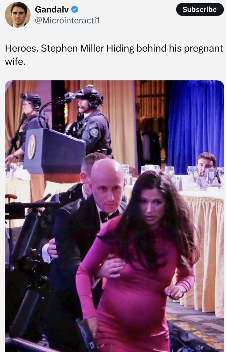 Beatles4Lennon's tweet photo. @mrs_alyse #TheClownshowContinues
Stephen Miller was using his wife as a shield.
Trumps Little Johnson left his wife and ran.
Kash Patels girlfriend was being comforted by another man holding her hand, as he sat not quite knowing what to do.
RFK ran off leaving his wife to follow
#MagaMen https://t.co/e50P1K11CE