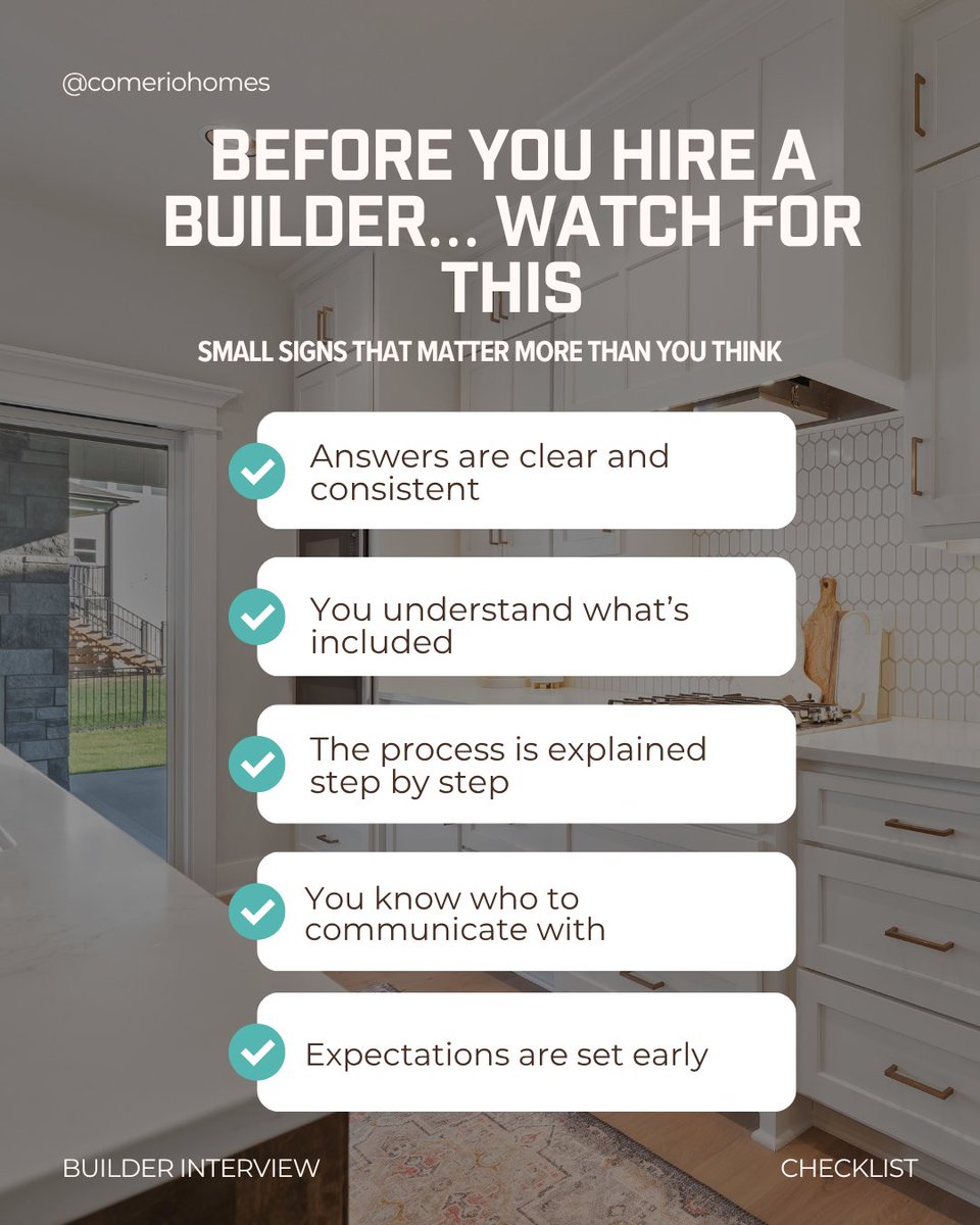 ComerioHomes's tweet photo. Most builds don’t fail from one big mistake

It’s the small unclear details

Clarity upfront matters
👉 https://t.co/HTCpccoGKP

#CustomHomes #NewHomesKC #DreamHome #HomeDesign #BuildersOfInsta https://t.co/dYU7YCZelO