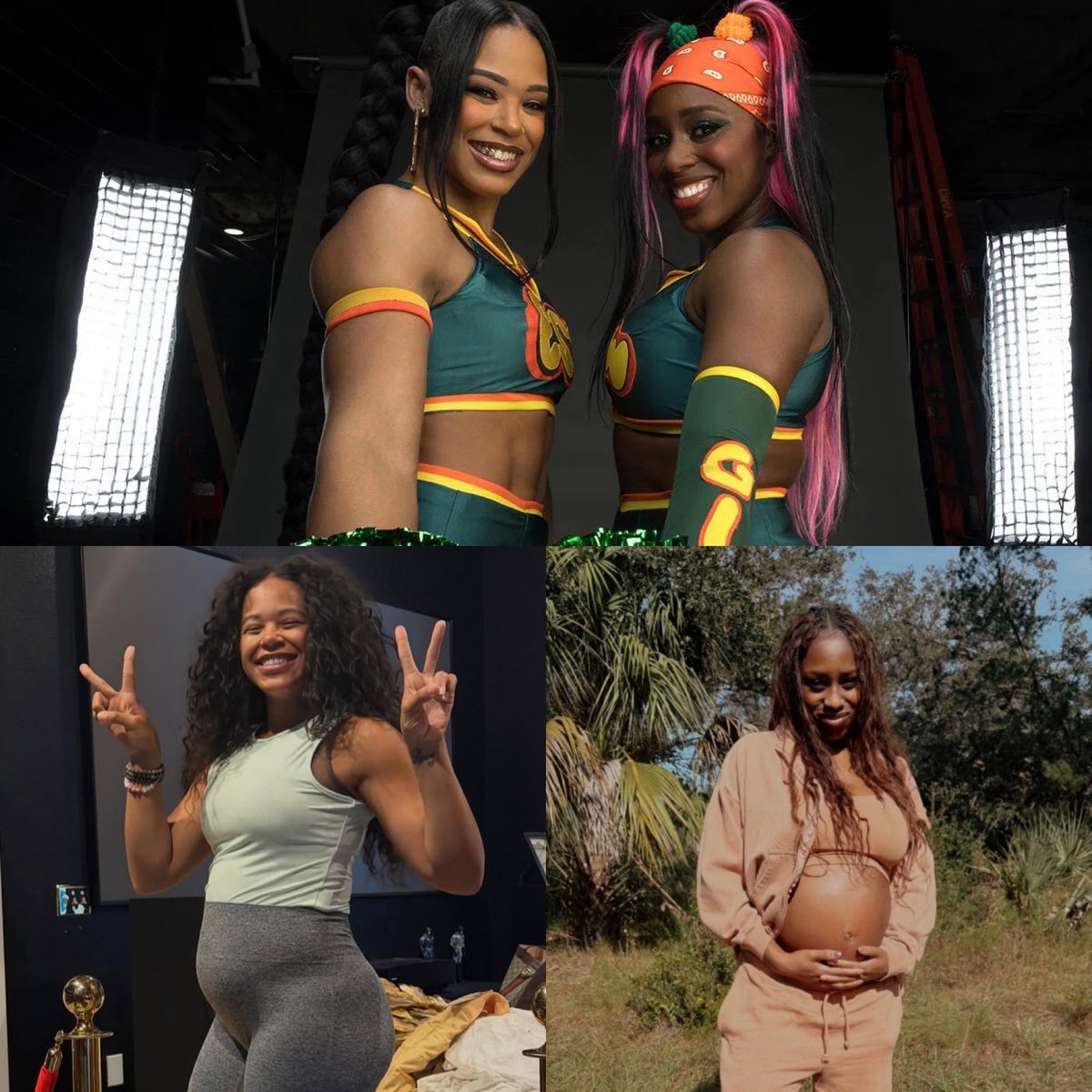 pregnancy announcement on the 18th of that specific month.

pregnant at the same time at 37 years old. 

both stepmoms of one girl &amp; one boy

and now both boy moms 

naomi &amp; bianca are literally soul SISTERS 😭