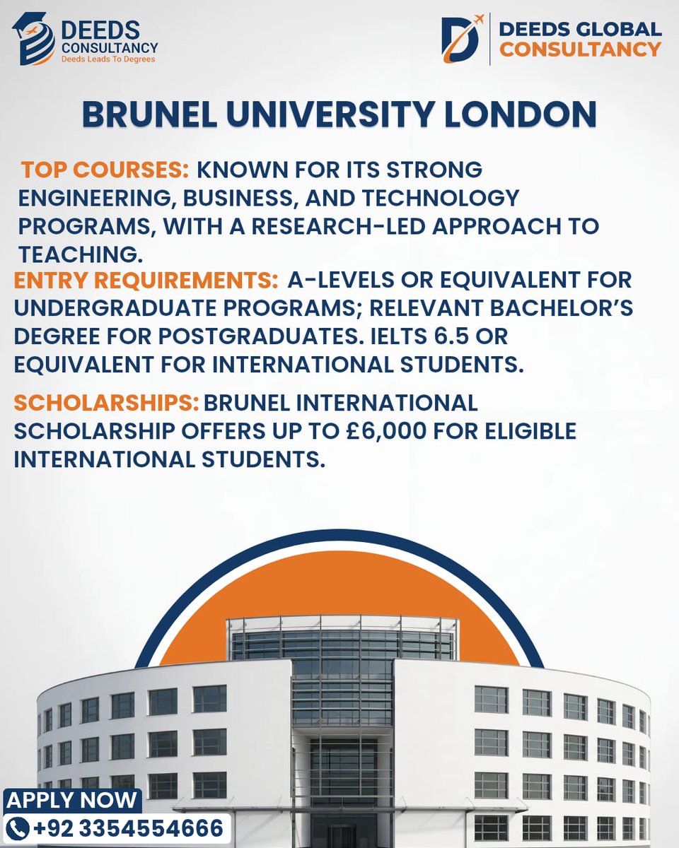 deedsconsult's tweet image. Advance your career with Engineering, Business, and Tech degrees from #BrunelUniversity London. Industry connections, #scholarships available!

 #EngineeringDegrees #TechEducation #BusinessStudies #UKUniversities #LondonEducation #HigherEducation #StudyInLondon #Innovation