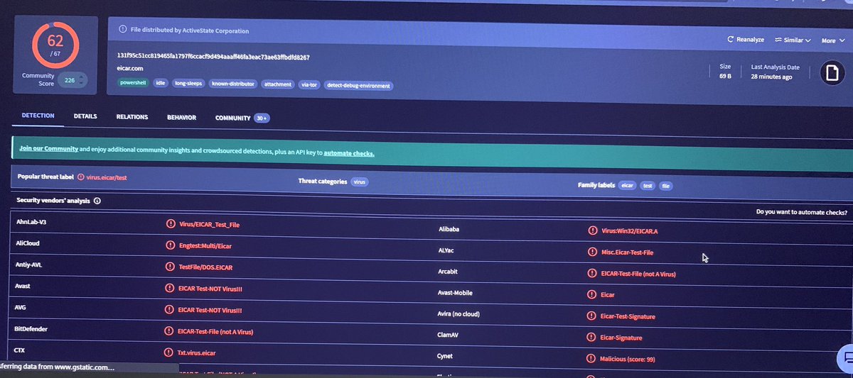 mr_kay7's tweet image. Lab day was a rollercoaster🎢

Finally fixed my VirtualBox networking and orchestrated VirusTotal into Wazuh to act as my SWAT tool. Integrated a custom playbook and triggered a Level 12 alert with an EICAR test.

#CyberSecurity #SOC #Wazuh #LearningInPublic