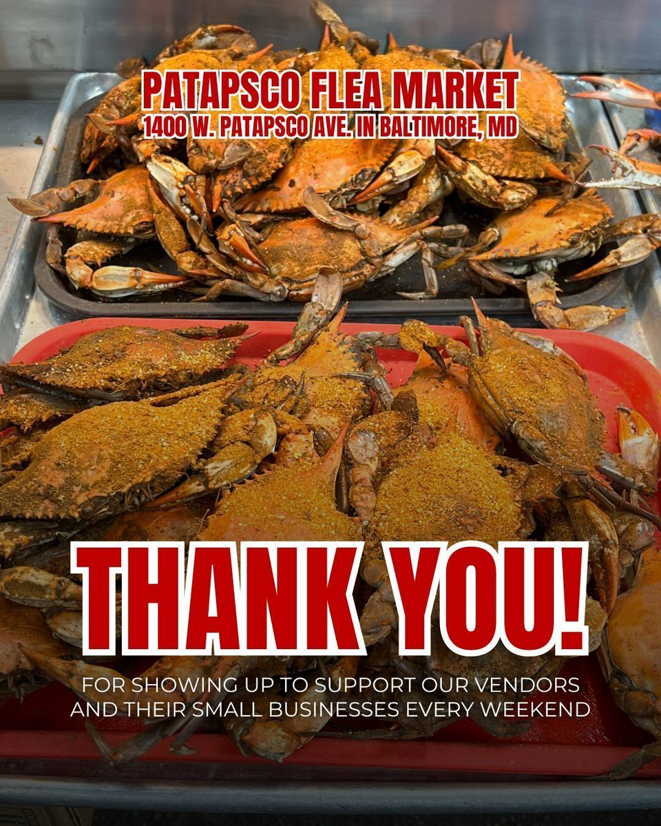 ThePatapscoMkt's tweet image. That's a wrap on another wonderful weekend here at the Patapsco Flea Market! Thank you to everyone who came out to support our vendors and their #smallbusinesses. We can't wait to see you all again next Saturday and Sunday here at 1400 W. Patapsco Ave. in Southwest Baltimore ❤️