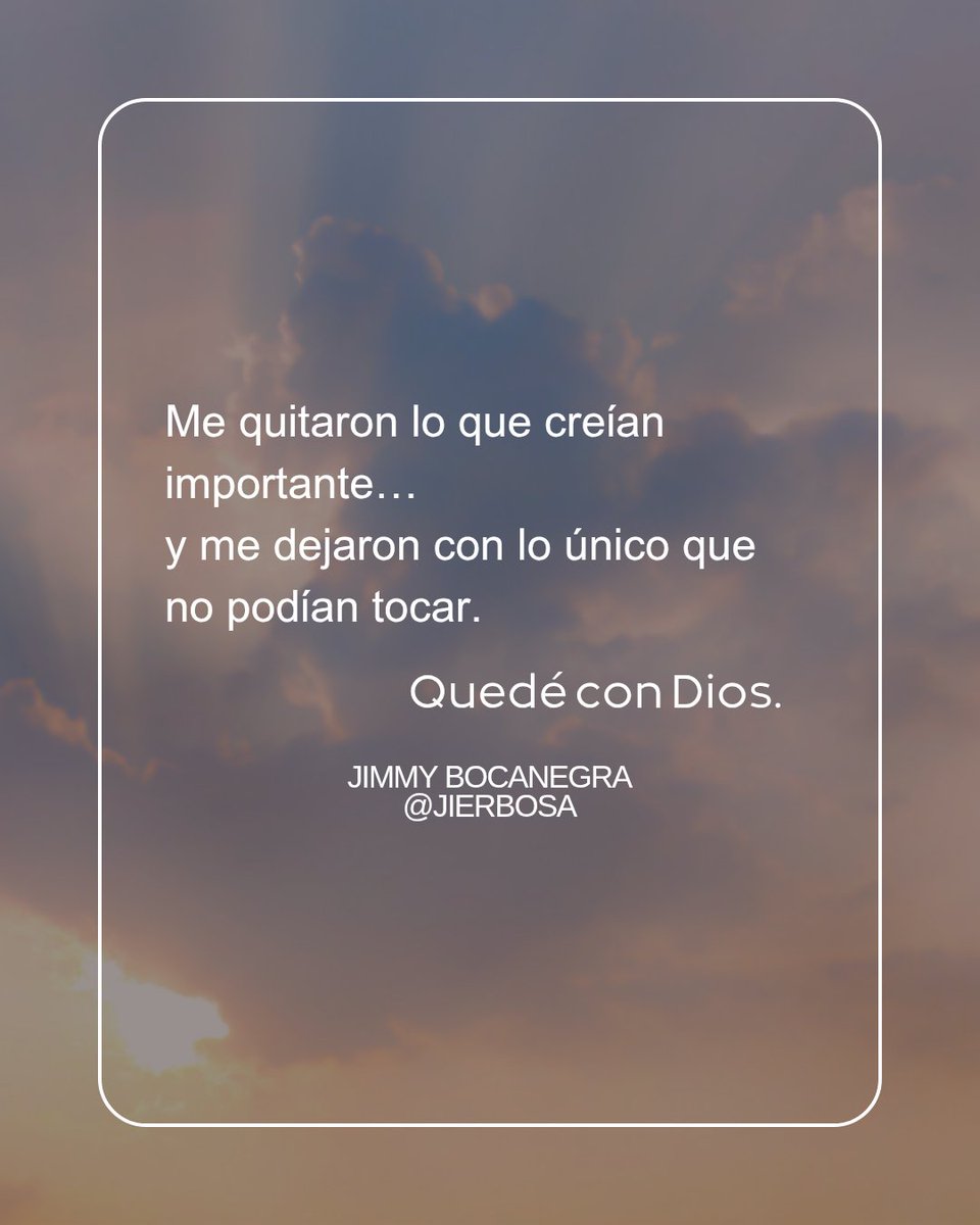 jierbosa's tweet photo. A veces la vida te quita lo que creías imprescindible…
para recordarte lo que realmente es eterno.

Cuando todo falta y aún tienes fe,
no estás perdiendo… estás siendo alineado.

Dios no es lo último que te queda,
es lo único que siempre estuvo. https://t.co/SDEMYUGFdN