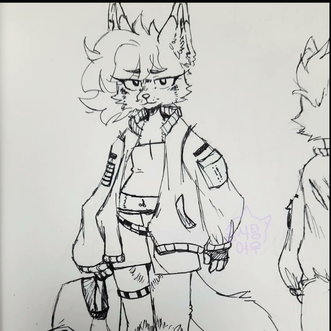 somsatang_yeou's tweet photo. New account, I'm a little nervous and excited. Nervixciteous 🐕

Here's a drawing of my fursona but with a different aesthetic, leaning towards cyberpunk (that's what I tried to do). 
.
.
#newaccount #ocfursona #biker #furryart
#scketch https://t.co/5vhSYR9X69