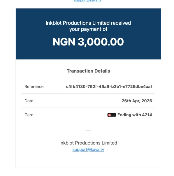 Okoyecb's tweet photo. @watchkava I tried subscribing to watch movies and after debiting, I’m still not permitted to stream.

Even when I log in on the Web, I still can’t access or see the subscription. https://t.co/yd269rDJ4W
