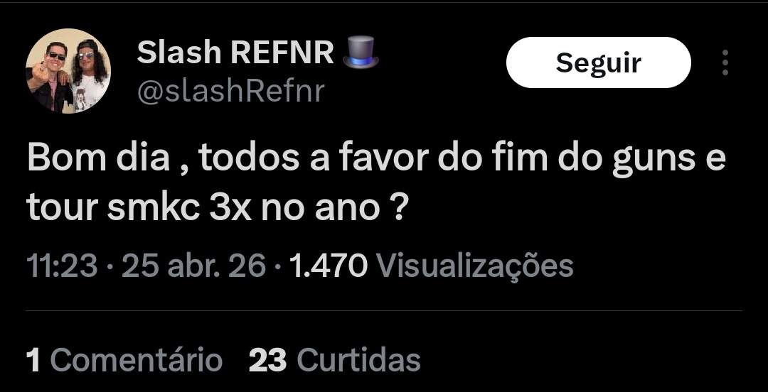 Fran viu o Guns 25/10 tweet media