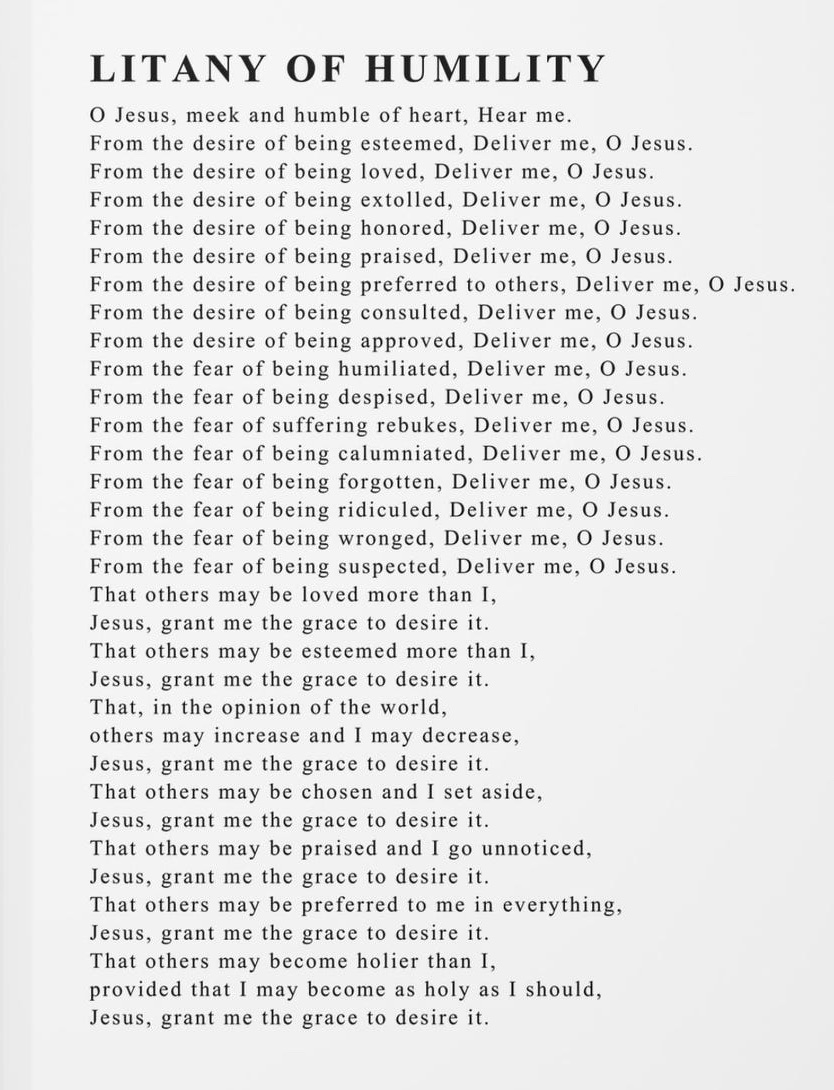 Catholic_bro's tweet photo. This is your sign to pray the Litany of Humility. https://t.co/9Pe5nsREas
