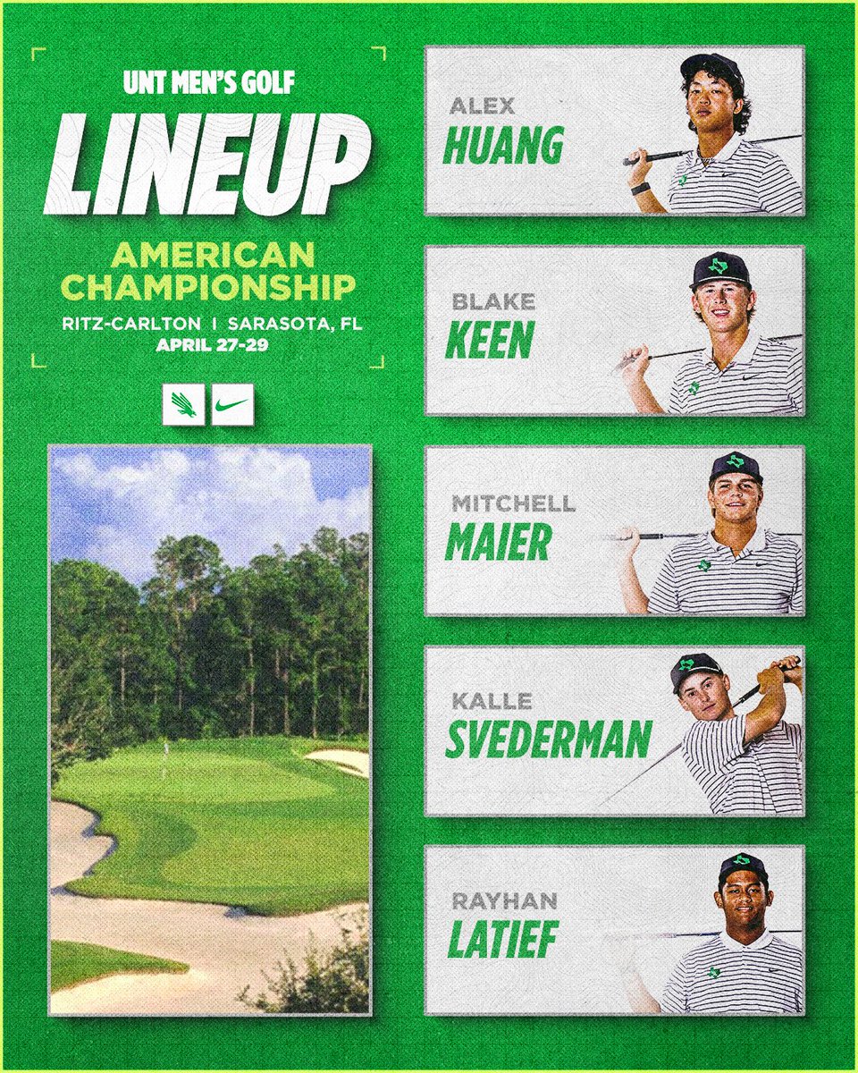 MeanGreenGolf's tweet image. All set for a big week in Sarasota ⛳️

⏰: 7:30 AM CT
📊: northtex.as/4vMEstL
📰: bit.ly/3P1eWk0

#GMG🦅 l @American_Conf