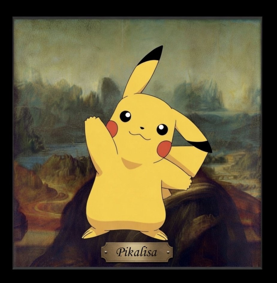 Tentei fazer o Pikachu misturado com a Monalisa mas o Grok é burro pra cacete