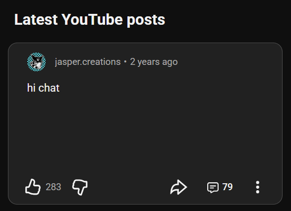 TheQuietAccount's tweet photo. "Latest" YouTube posts. https://t.co/CkHp2oHzUg