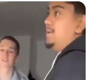 Bro got hot so he took his mask off while his buddy was filming